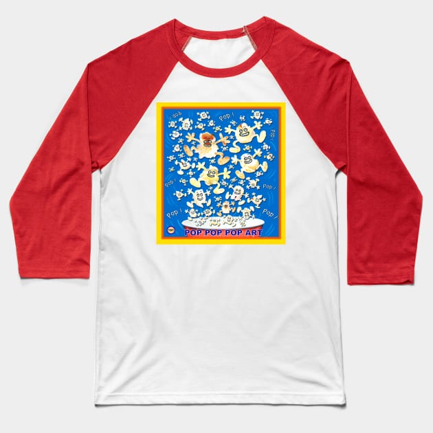 Pop Pop Pop Art Baseball T-Shirt by TBT-TSHIRTS